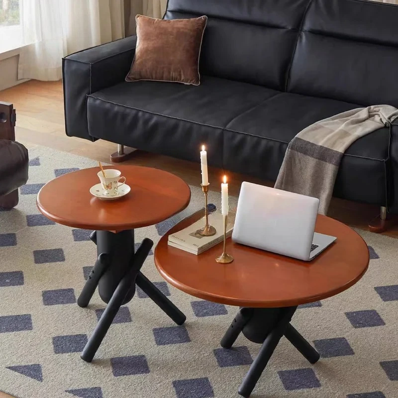 

Многофункциональный журнальный столик в стиле ретро для дома, деревянный, раздвижной, в стиле Баухаус, круглый, прочный, для гостиной