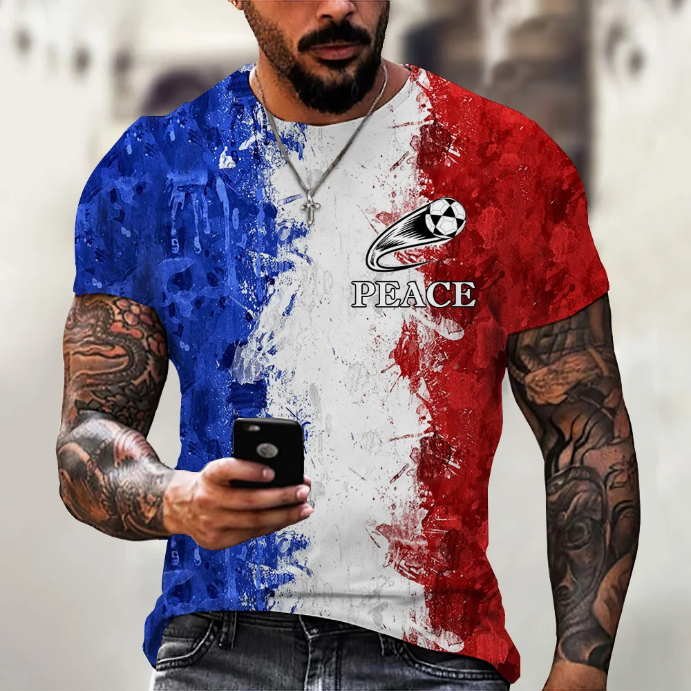 T-shirts for Men Oversized Tee 2022 Football 3D Print Fashion Unisex T Shirt Harajuku Summer Short Sleeve Children\'s Size Tops