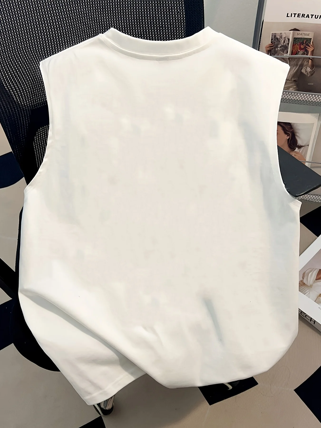 Summer 100% Pure Cotton Men's Fashionable Casual Loose Fashion Brand Printed Fitness Sports Sleeveless Vest