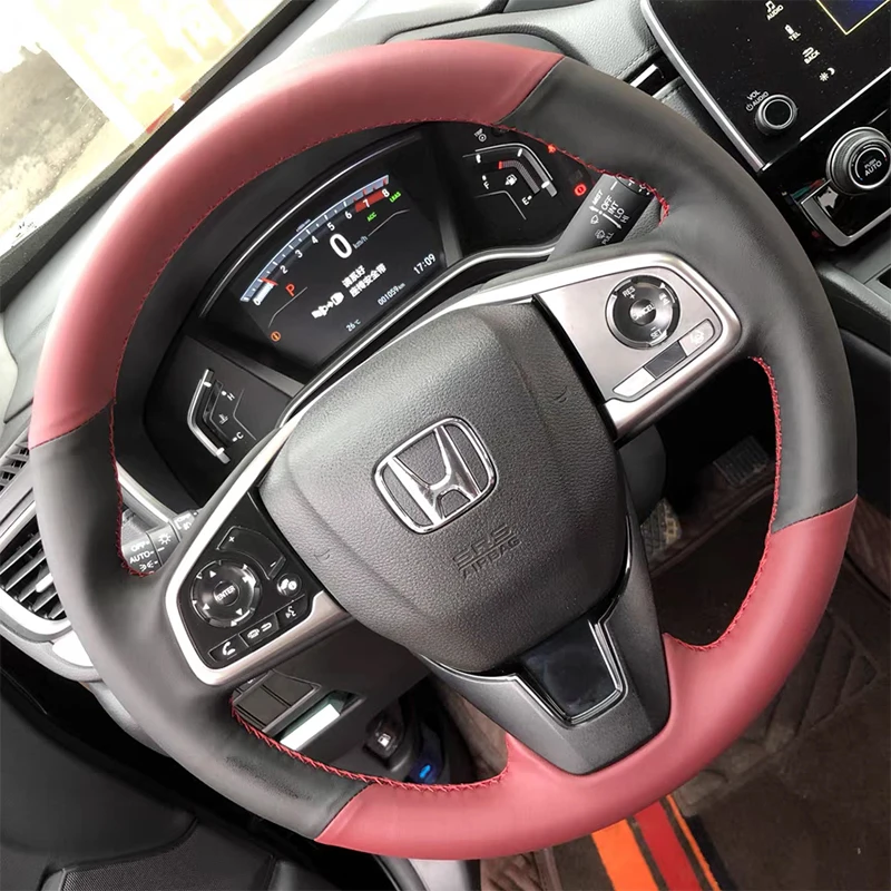 

hand stitched genuine Leather Sports style Car Steering Wheel Cover For Honda Civic 10 2016-2021 CR-V Clarity 2018-2021