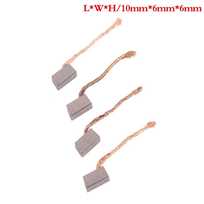 4 pezzi di alta qualità motore elettrico spazzola di carbone utensile elettrico ventilatore ventilatore spazzole di grafite 6x6x10mm per ventilatore ventilatore tergicristallo