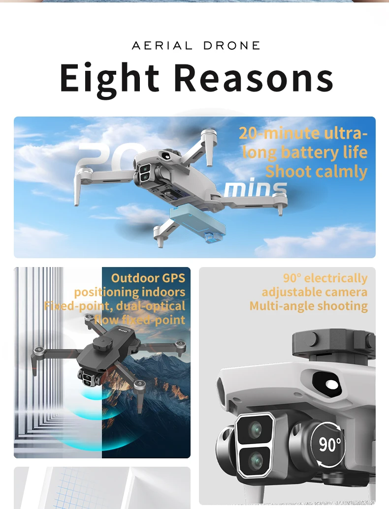 Professional Drone With 4K HD Camera Screen Remote 5G WIFI EIS Obstacle Avoidance FPV Brushless Quadcopter 4.5-inch LCD Screen