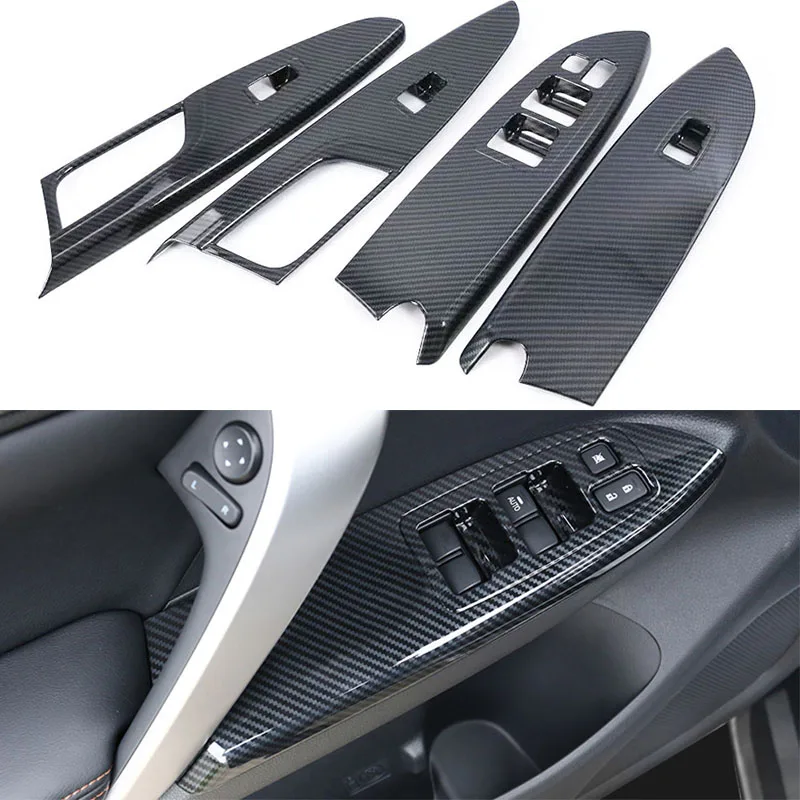 Interior Window Lift Panel Cover Trim Deocration Car Sticker Auto Accessories For Mitsubishi Eclipse Cross 2017 2018 2019