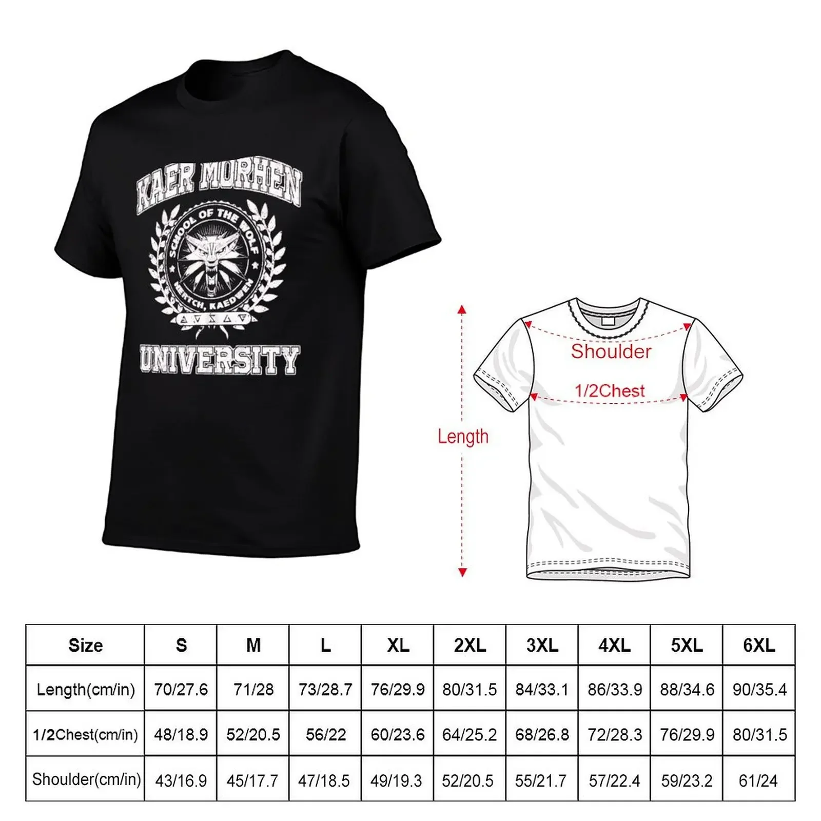 Kaer Morhen University T-Shirt vintage graphic tee customs design your own funny t shirts men