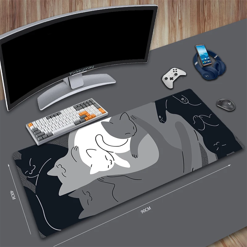 

Mouse Pad Cat Large Gamer Mousepad For Company Keyboard Mat XXXL Mouse Mats 31.4x11.8in Rubber Desk Pad Design Desk Rug