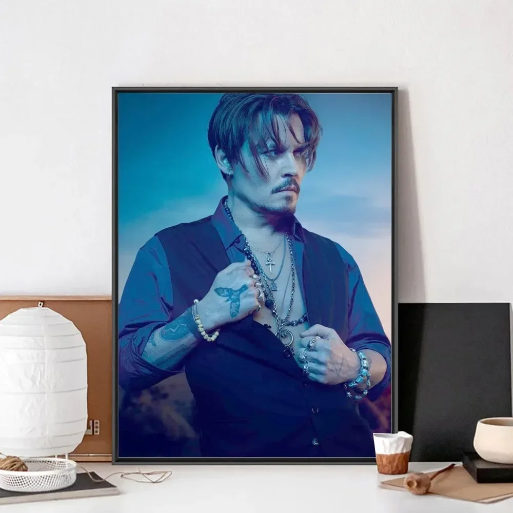 Actor Johnny Depp  Poster No Framed Poster Kraft Club Bar Paper Vintage Poster Wall Art Painting Bedroom Study Stickers