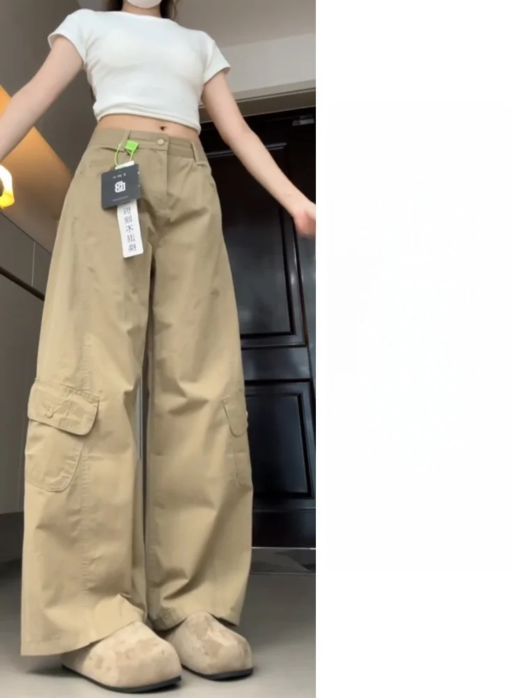 حجم كبير الرجعية الأمريكية Fce اصطف ملابس العمل الجينز المرأة الخريف الشتاء مستقيم الساق بنطال ذو قصة أرجل واسعة عالية الخصر التخسيس #2