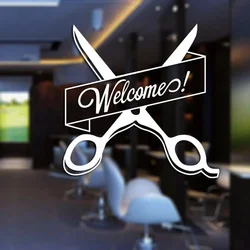 Hairdresser Sticker Haircut Shavers Barber Shop Vinyl Wall Decor Windows Decor Art Mural HJ276