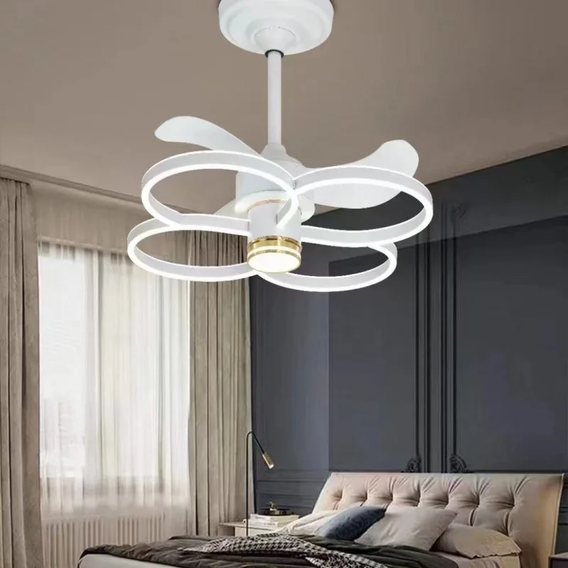 Modern LED Nordic Ceiling Fan Light 60 63cm Dining Room Bedroom LED Integrated Invisible 110V 220V Fan Light