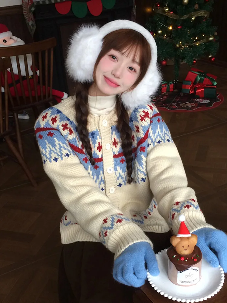 

Sweaters Jumpers Cardigans Womens Grunge Polyester Leisure Print Regular Autumn Garden Fairycore Whimsical Cute Sweet Nature Fur