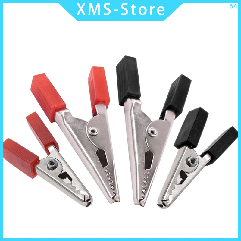 10PCS Small/Large Insulated Crocodile Clips Plastic Handle Cable Lead Testing Metal Alligator Clips Clamps 35/50MM Length