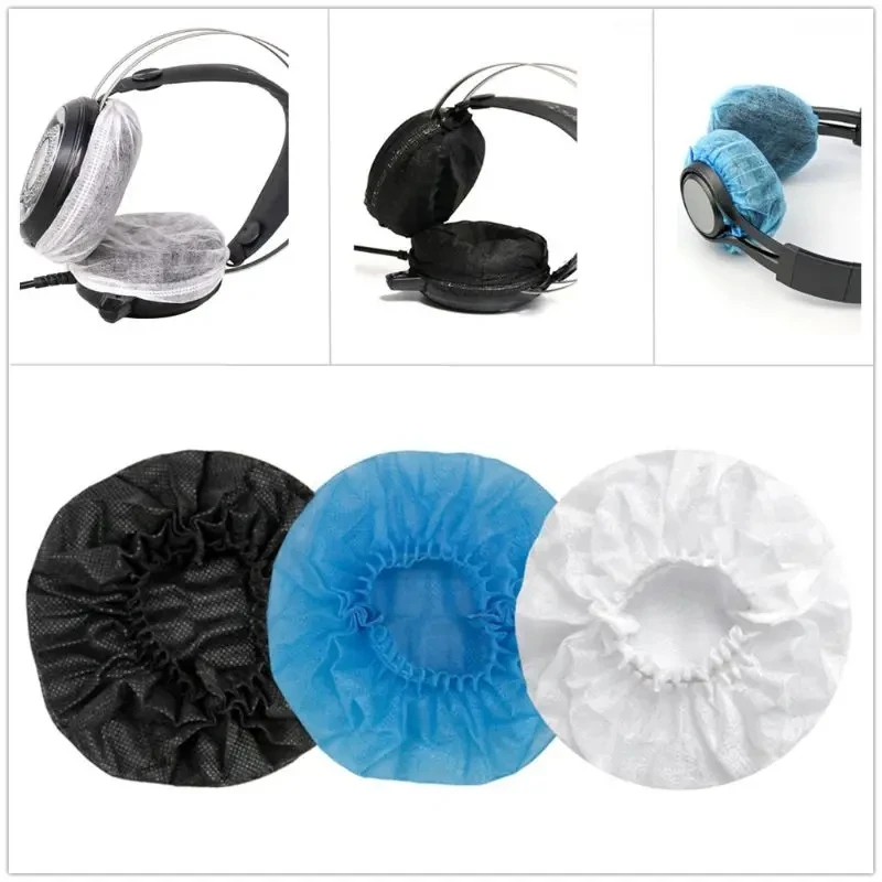 

100pcs/50pairs Ear Pads Dust-proof Cover for Headphones Internet Cafe Headset Disposable Non-woven Cushions Covers Protective