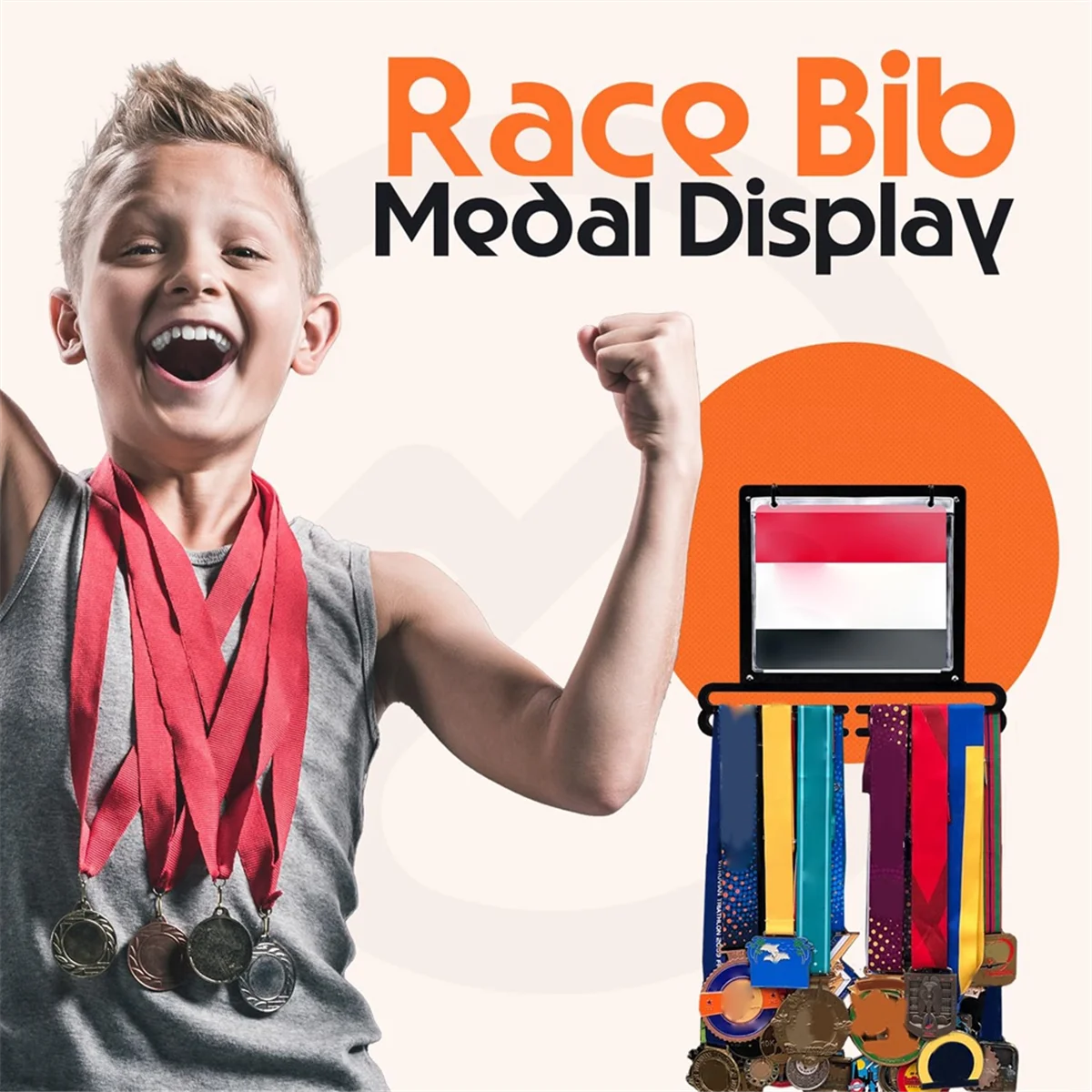 Bib and Medal Display, Medal Hanger Display, Medal Holder, Bib Boards for Runners,Medal Holder