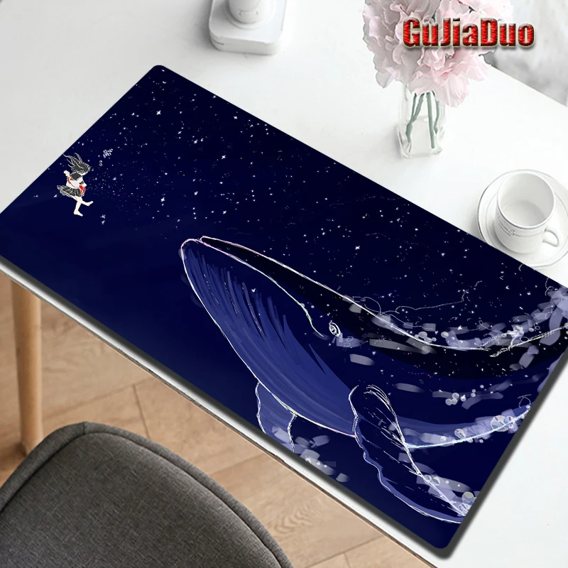 

40x90 Large Size Anime Whale Mouse Pad XXL Computer Keyboard Table Desk Mat Gaming Accessories Kawaii Comic Mousepad Pc Cushion