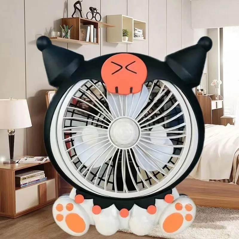 Sanrio kuromi new cartoon cute men and women home dormitory plug-in silent portable large wind electric fan daily necessities