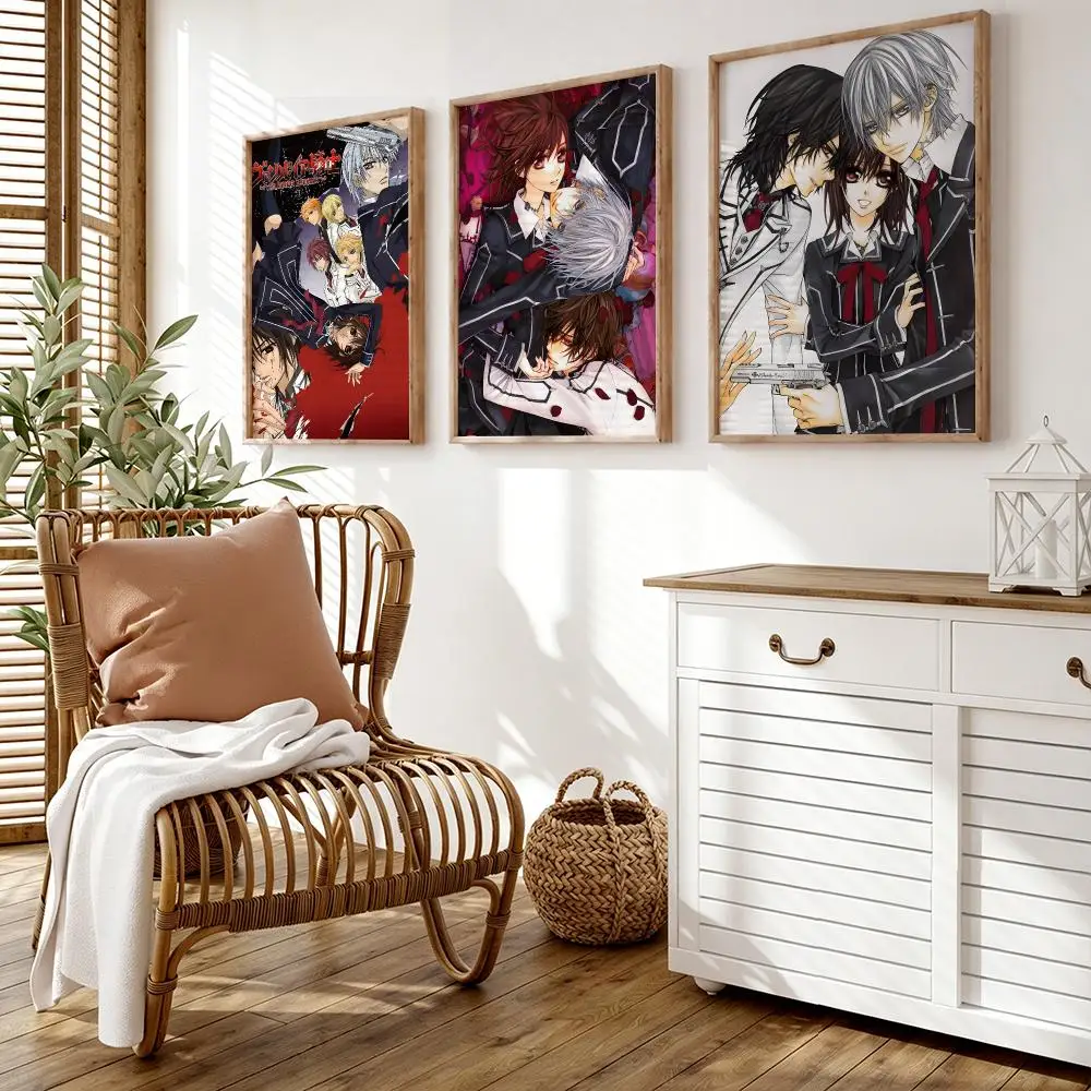 V-Vampire Knight Poster Wall Stickers HD Painting Self Adhesive Art Decals for Bedroom Living Room Home Decor