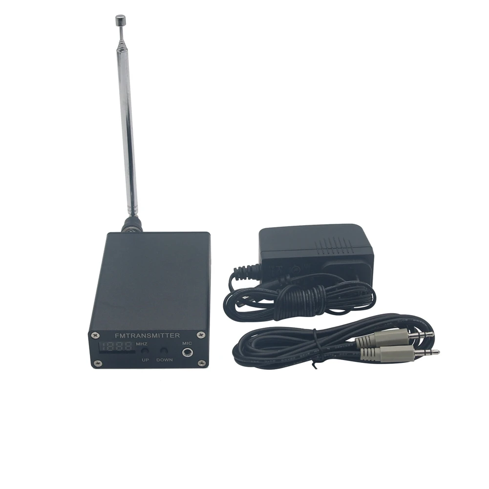 

1MW PLL Stereo FM MP3 Transmitter Mini Radio Station 87-109MHz W/ Power Adapter Antenna Shield Wire (EU Plug)