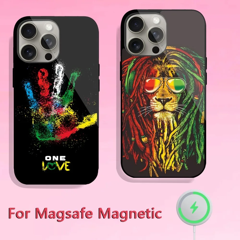 Singer B-bob marley Phone Case For iPhone 11 12 13 14 15 Plus Pro Max Magsafe Magnetic Wireless Charging shell