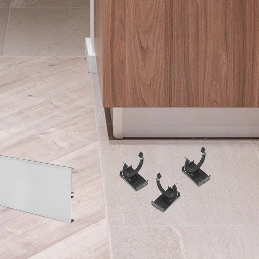 

20pcs Plinth Clips Levelling Cabinet Foot Accessories Furniture Cabinets Clamps Plinth Buckle Skirting Board Trims Bracket