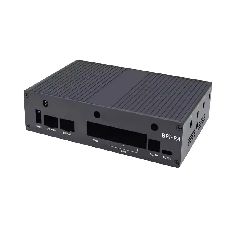 Banana Pi BPI-R4 carcasa de aluminio, carcasa de Metal negro para placa de desarrollo de BPI-R4