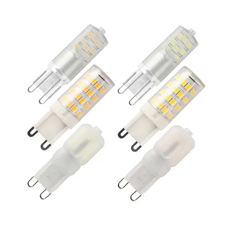 LED G9 미니 전구, 깜박임 없는 따뜻한 백색광, 크리스탈 램프에 적합한 할로겐 램프 교체 가능, AC220V, 3W, 20W, 50W, 10PCs/로트