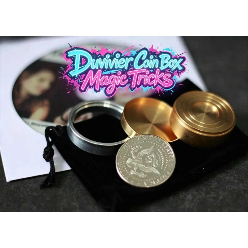 Coin Magic Tricks Duvivier Coin Box (Half Dollar) by Dominique Duvivier Illusions Close up Magic Props Magician Three In One Box