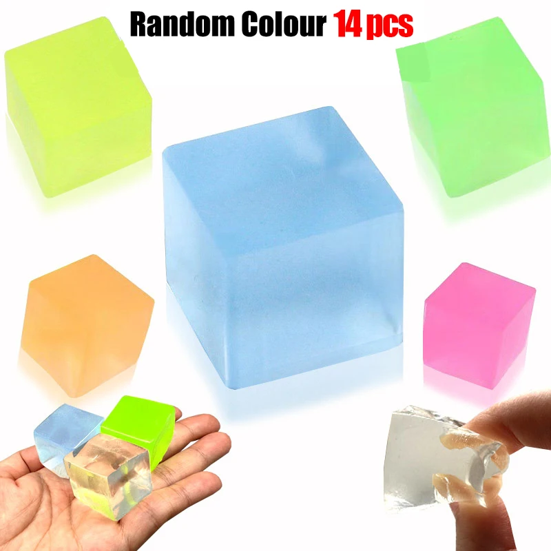 14 pezzi mini cubetti di ghiaccio giocattoli antistress rilascio stress trasparente piccolo blocco di ghiaccio pizzico bambini spremere giocattolo regali di compleanno