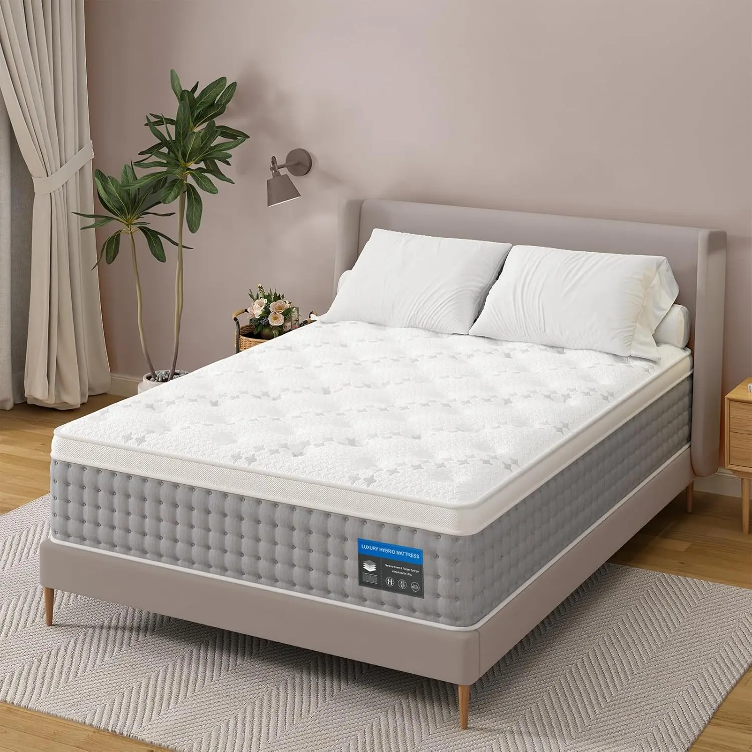 King Mattress 12 Inch - Hotel-Collection Hybrid Mattress Pain Relief - Deep Sleep Mattress Extra Lumbar & Hip Support - Motion-I