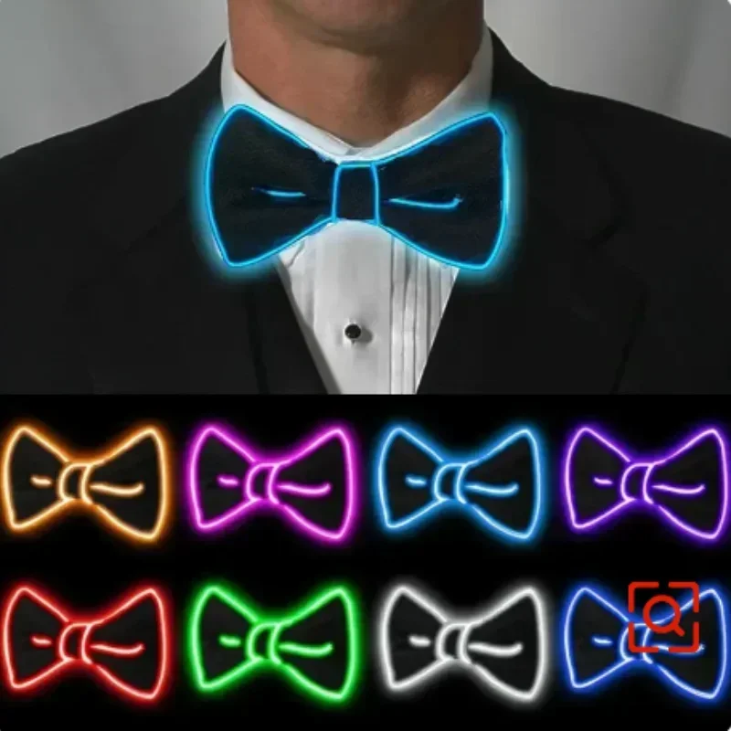 NEW Party Supplies Suspenders with Bow Tie LED Lights Woman Hangers for Men Wedding Party Accessories Glow-in-the-dark SD01