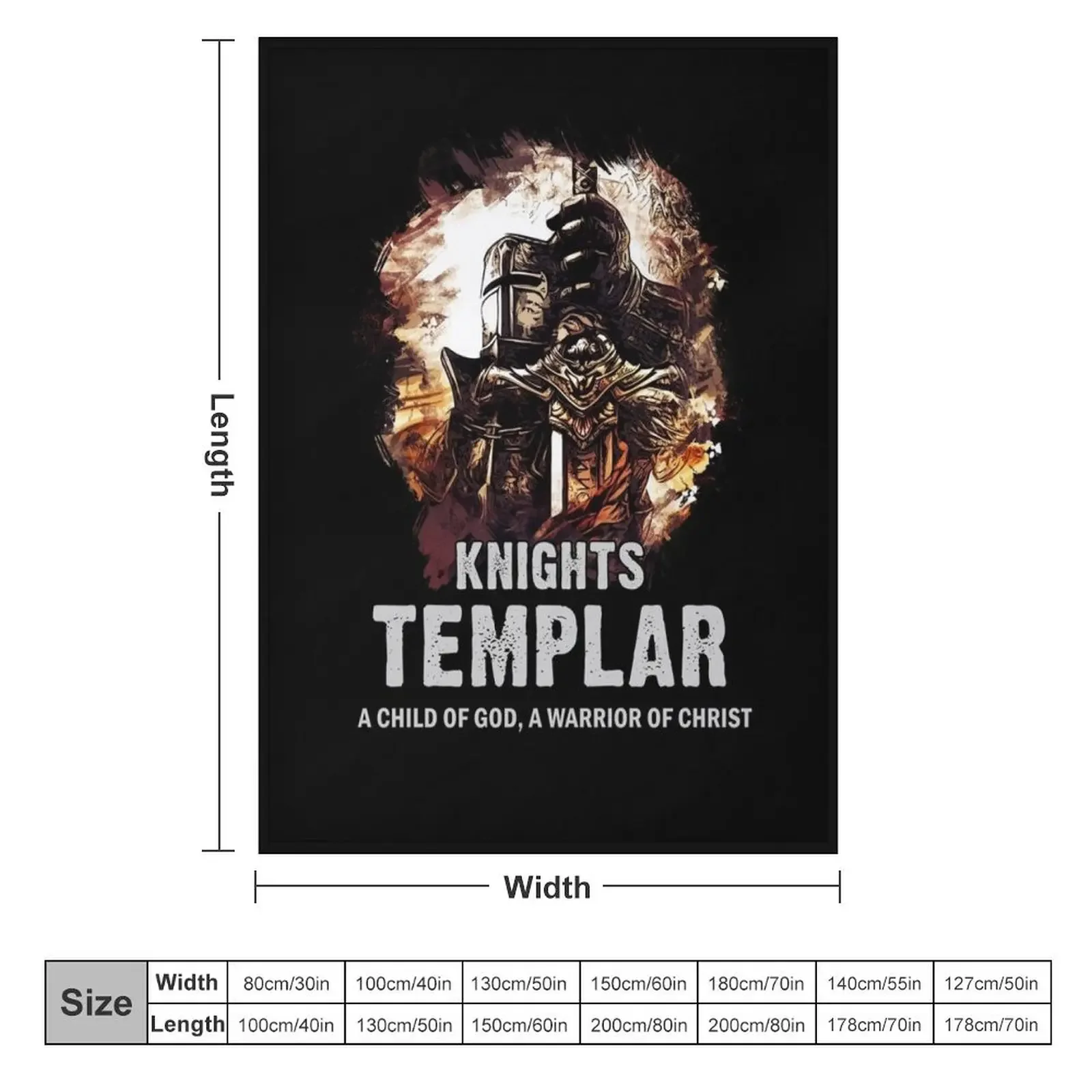 Knights Templar Motto A Child of GOD a Warrior of CHRIST Throw Blanket Bed linens Thin heavy to sleep Blankets