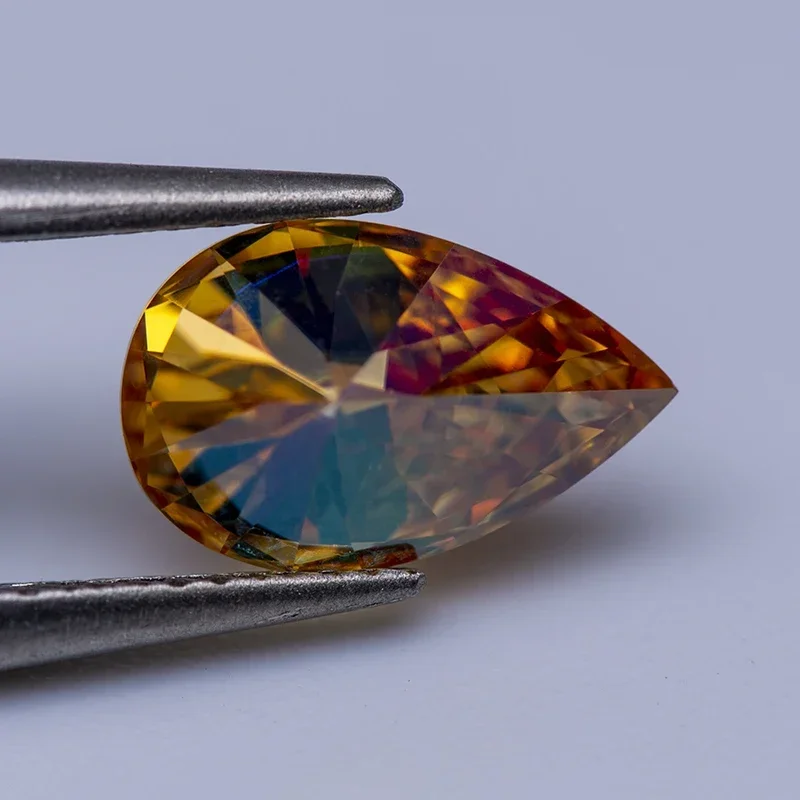 Moissanit-Edelstein Birnenförmiger Schliff Champagnerfarbe Hochwertige Schmuckherstellungsmaterialien – Detail 5