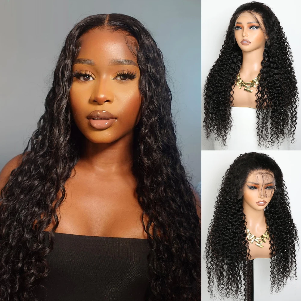 pizzo onda d'acqua densità 180% 13x6 per donne nere facile da indossare