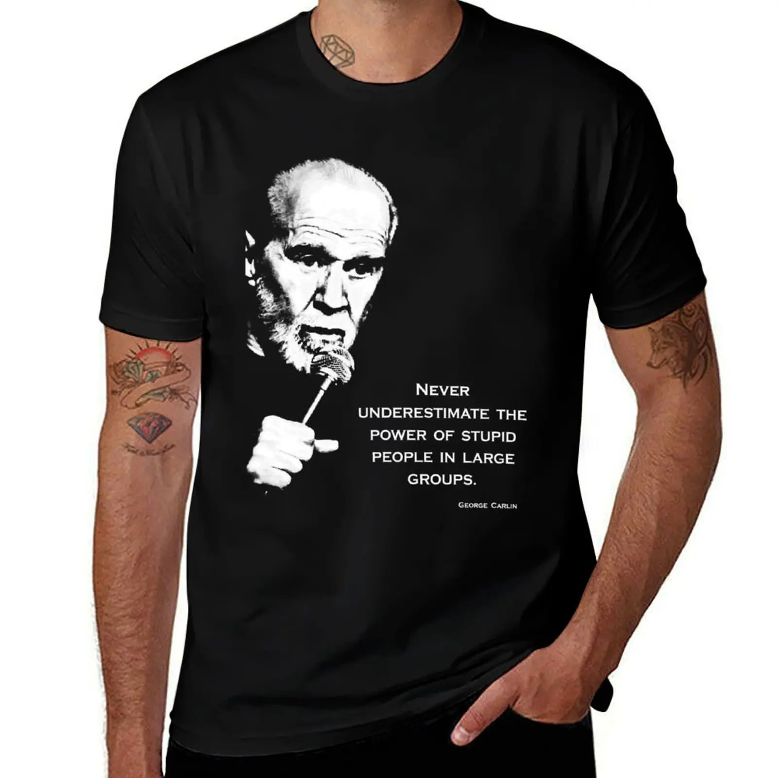 Men Women George Stand Up Carlin Comedian Funny Men Fan T-Shirt Lightweight Basic Short Sleeve Shirt T-Shirt
