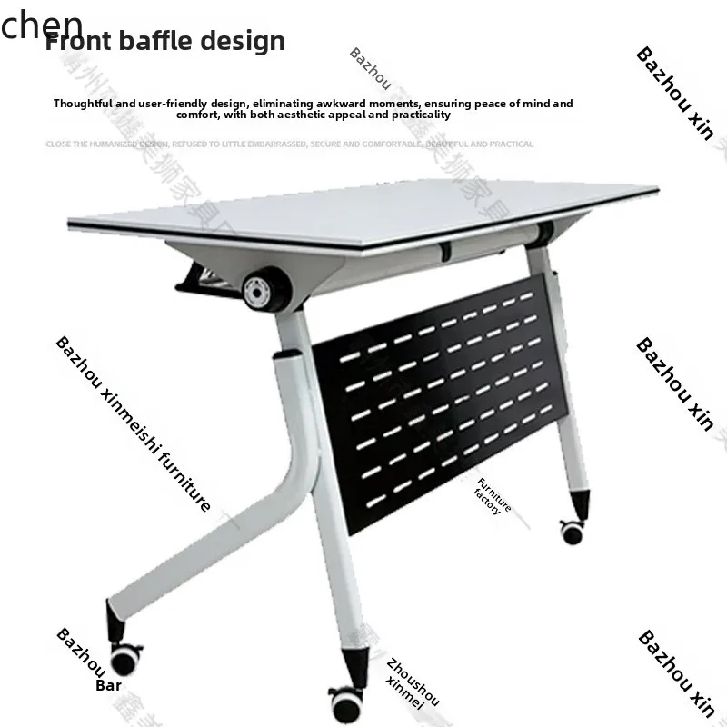 Hxl training table and chair set - double office bench desk, foldable training conference table