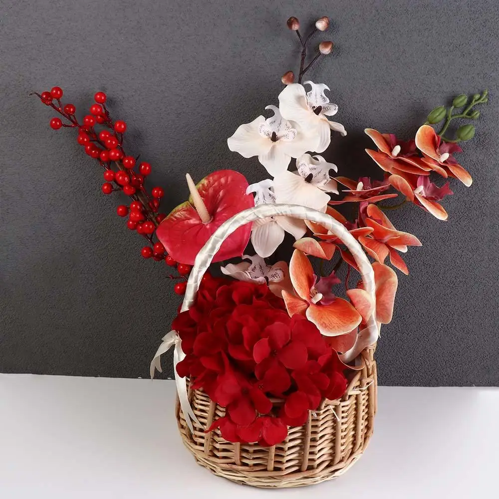 

Photo Props For home Hand Woven Flower Basket Decoration Storage Basket Desktop Decoration Clutter Organizer Flower Basket
