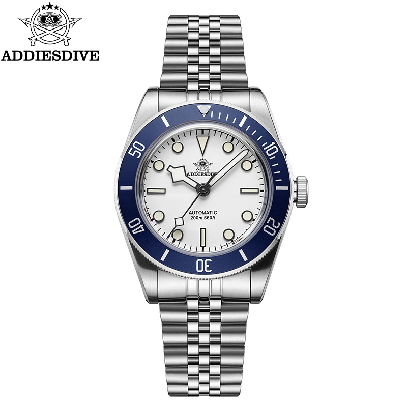 ADDIESDIVE NEW Men Watches BGW9 Super Luminous Sport 200M Diver 316L Stainless Steel Blue Luminous Automatic Mechanical Watch