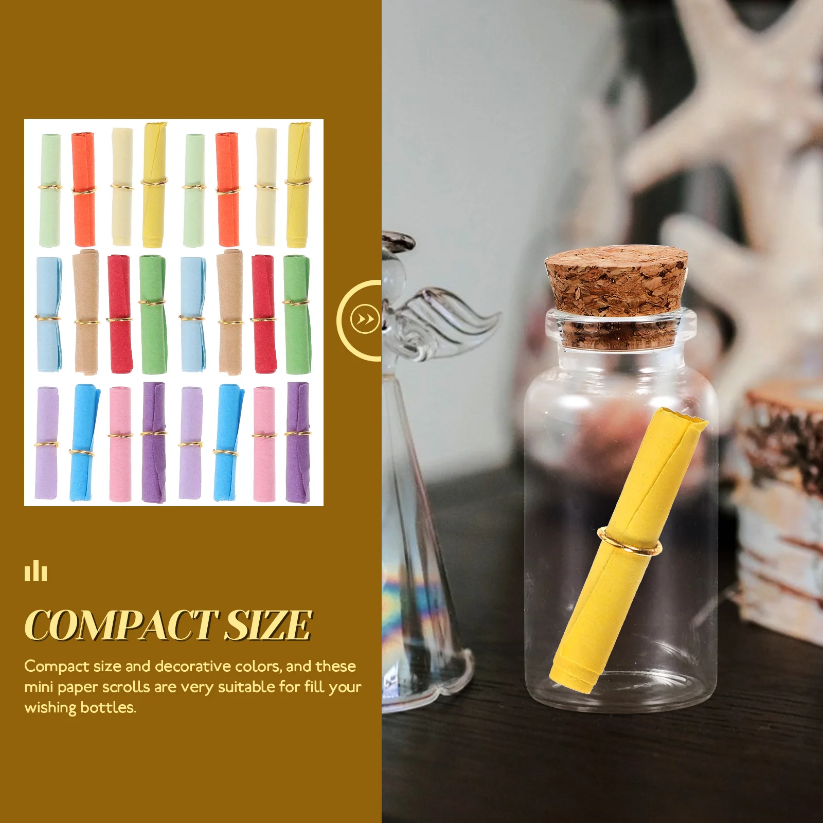 

100 Pcs Wish Note Writing Wishing Paper Decor Christmas Decoration Decorations Messages Bottle Wedding Vintage Reel