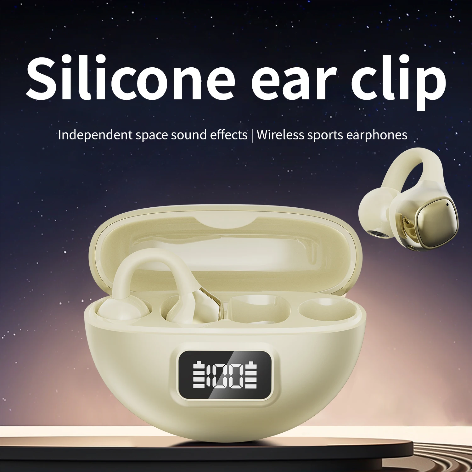 New S19 Bluetooth headset clip ear wireless binaural non in-ear bilateral stereo ultra-long life battery painless wear