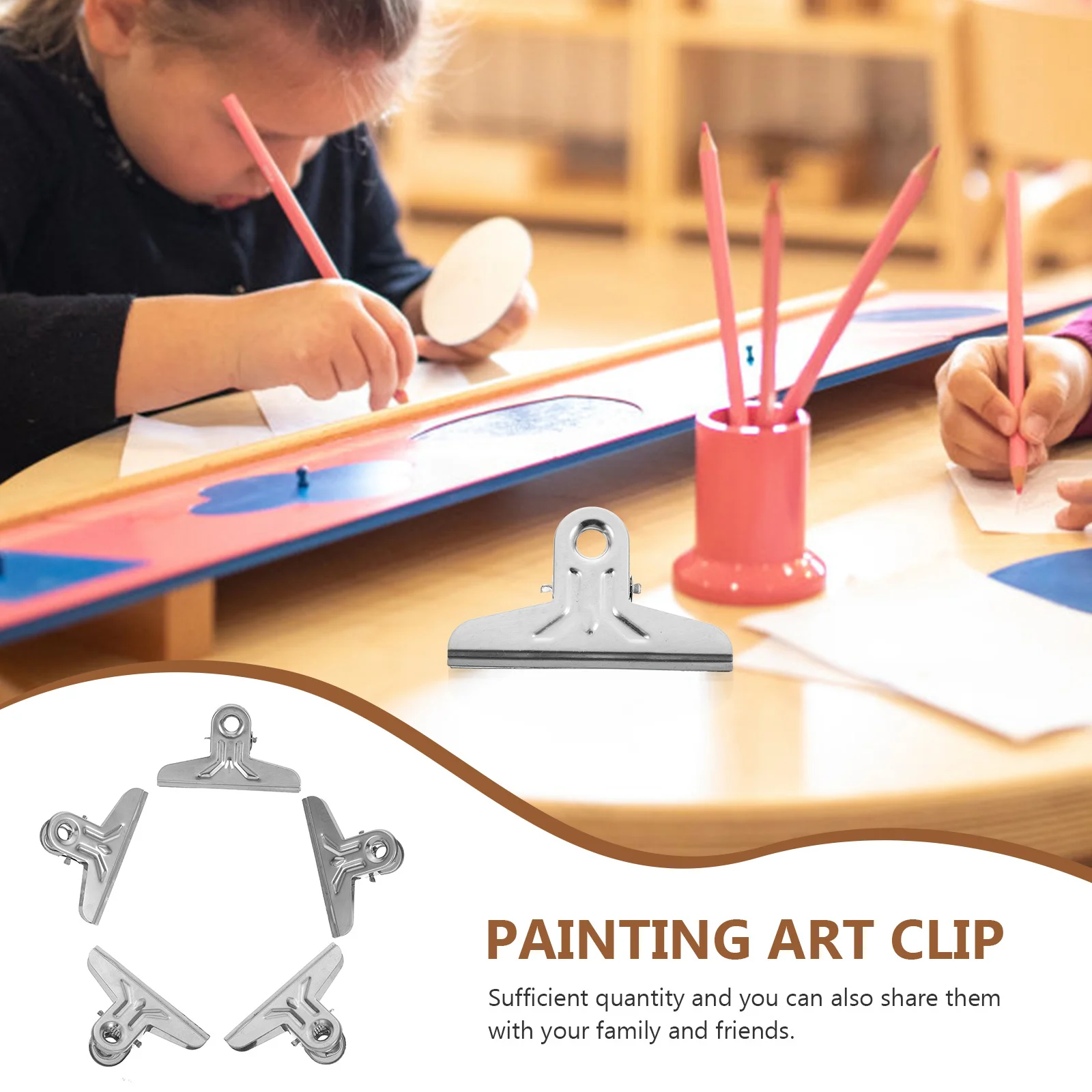 20Pcs Stainless Steel Drawing Board Clips Large Sturdy Sketch Clamp for Painting Document Photo Clips Sketch Clamps