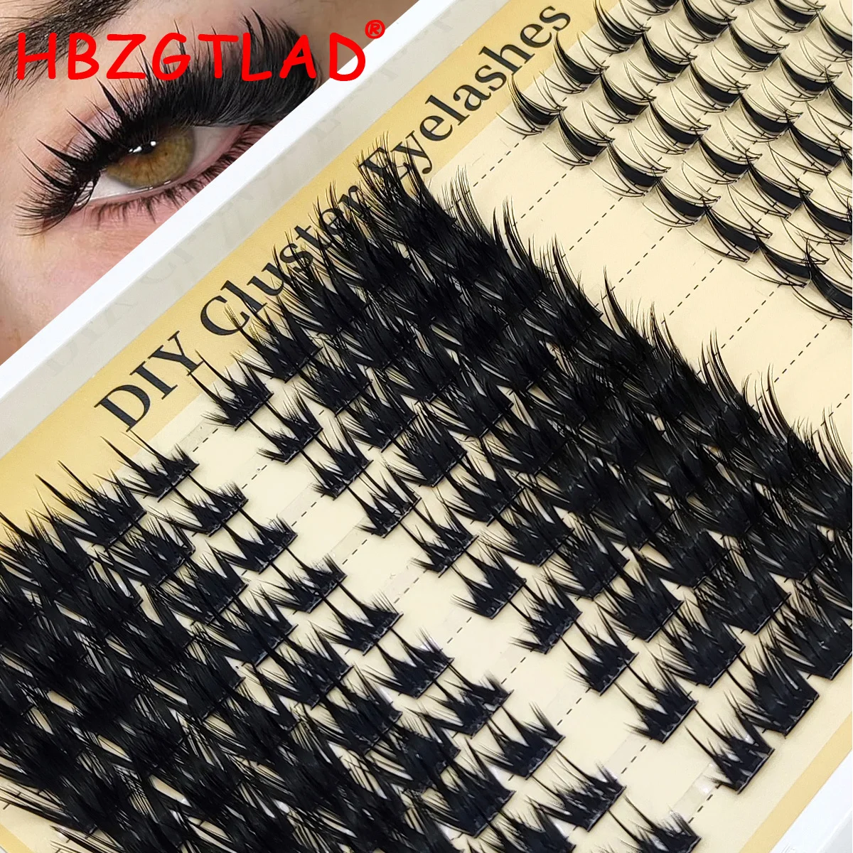 HBZGTLAD Fluffy200D-60D Eyelash group with spiky anime group eyelash extension doll spiky eyelash group  manga eyelash extension