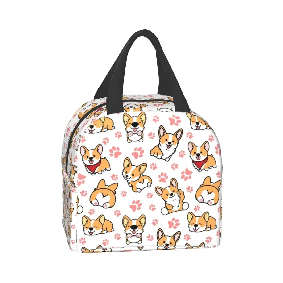 Leuke Corgi Geïsoleerde Lunch Zakken voor School Werk Picknick Voedsel Lekvrij Koeler Thermische Corgi Hond Poot Lunchbox voor Vrouwen Kinderen