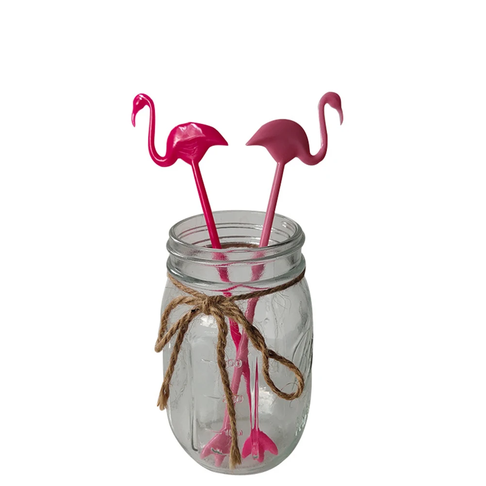 

12Pcs Eco-Friendly Flamingo Design Drink Stirrer Swizzle Sticks Plastic Cocktail Mixing Rods Hawaiian Party Essentials