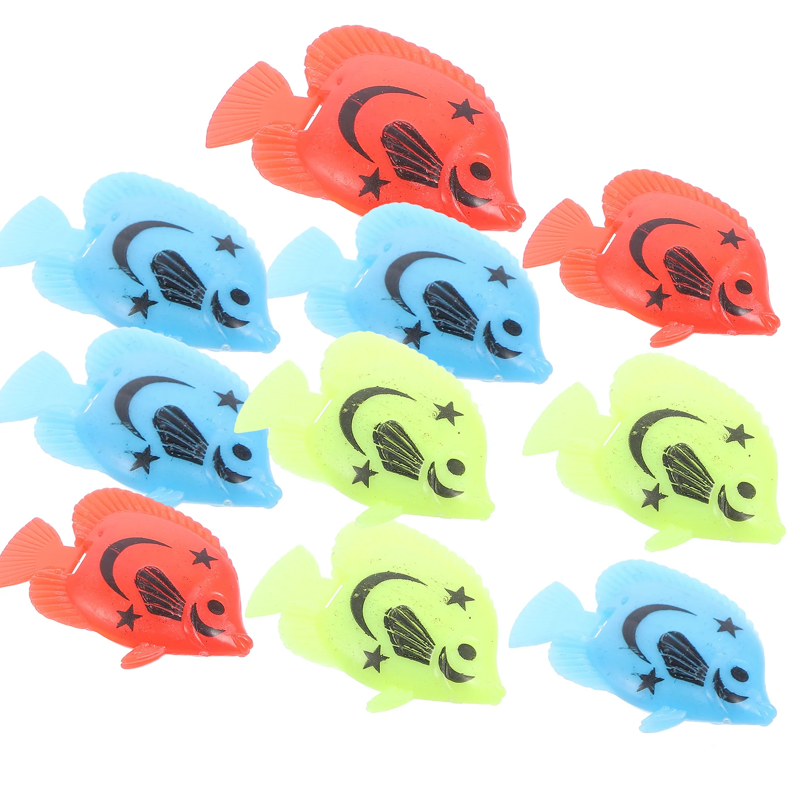 

10pcs Plastic Artificial Fish Simulation Fake Fish Floating Vivid Landscape Aquarium Ornament Decoration (Random Pattern)