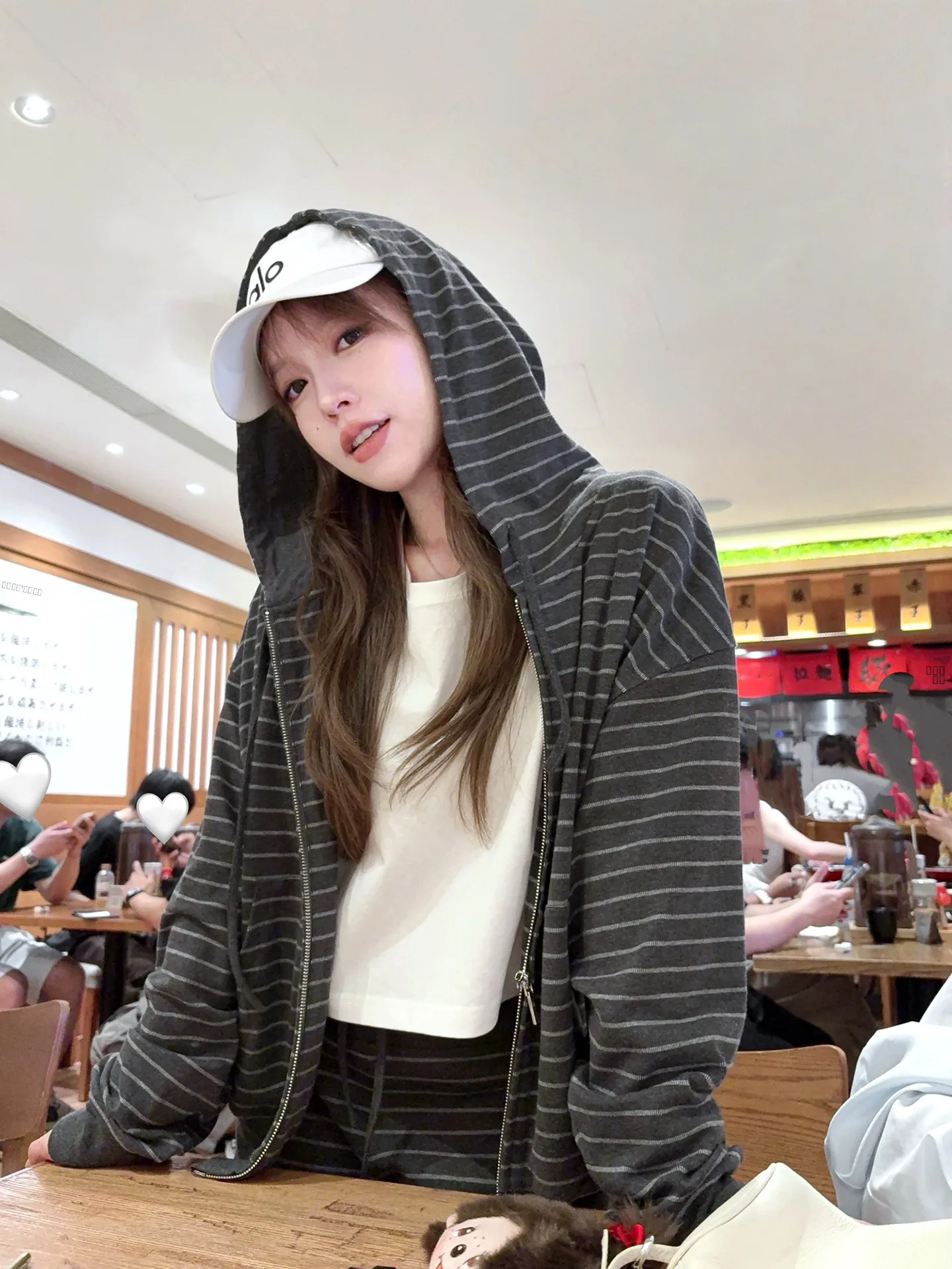 

Женский спортивный комплект Laid-ba: худи в полоску и широкие брюки на молнии, свободный крой, модный осенний образ