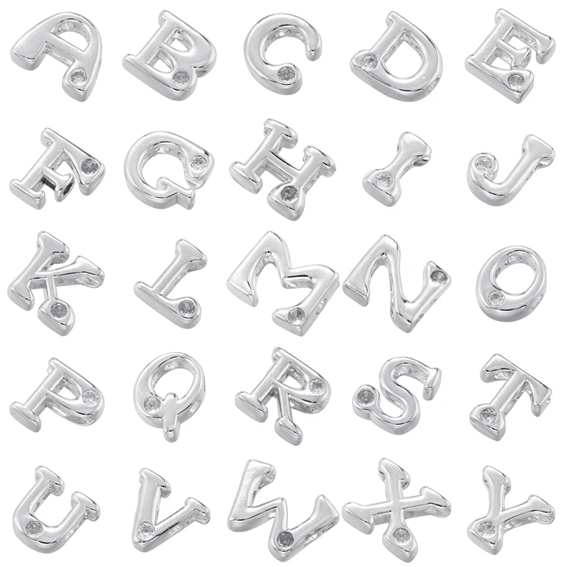 

ZHUKOU silver fashion cute fat letters A-Z initials pendant handmade diy jewellery jewelry accessories wholesale:VZ410
