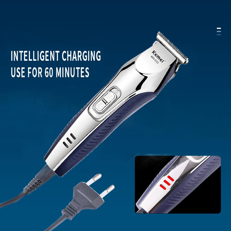 Kemei เครื่องโกนขนเครื่องเล็มหนวดไฟฟ้าสำหรับผู้ชาย, เครื่องตัดผมที่ตัดขนมืออาชีพ KM-033ชาร์จโกนหนวด