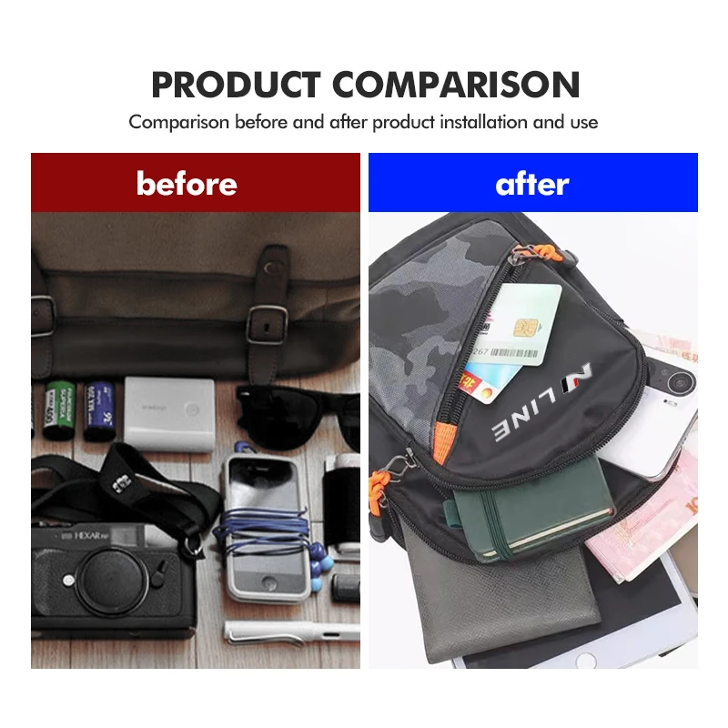 For Hyundai Car Logo Men's Shoulder Wallet Multi-Use Card Case Coin Purse Travel Bag Sonata i30 i20 Tucson Elantra Kona N Line view 5