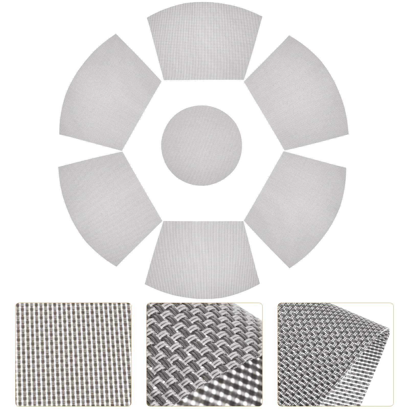 7Pcs PVC Placemats Table Mats Heat Resistant Decorative Dining Table Set Washable Small Round Place Mats for Home Restaurant