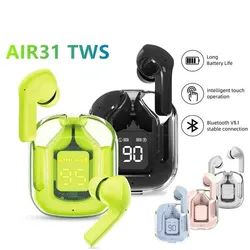 NEW T2 tws Wireless Bluetooth Headset Transparent ENC Power Digital Display Stereo Sound Earphones for all smartphone