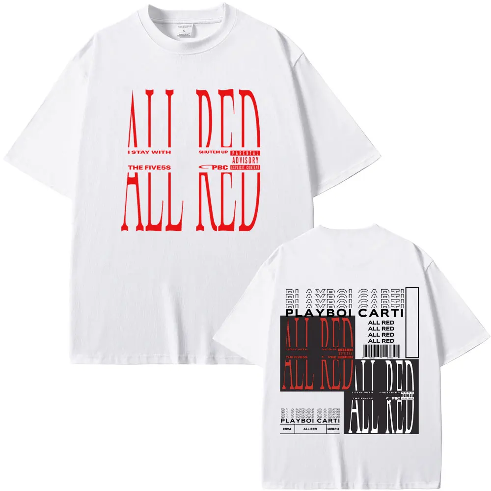 Rapper Playboi Carti All Red Album Graphic T Shirt Opium 2024 Pop Out Whole Lotta Red T-shirt Men Womne Fashion Hip Hop T-shirts view 4